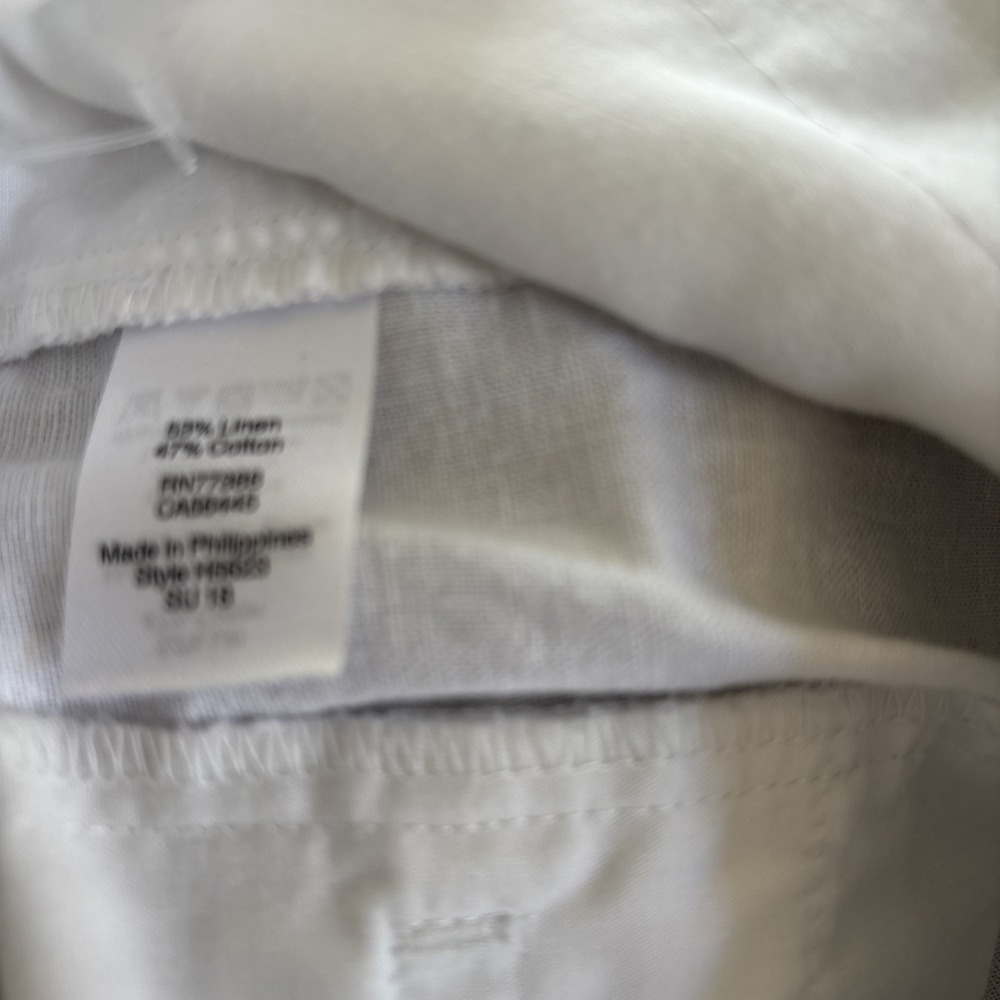 J Crew Linen Blend White Scallop Hem Shorts Size 0 - Picture 4 of 4